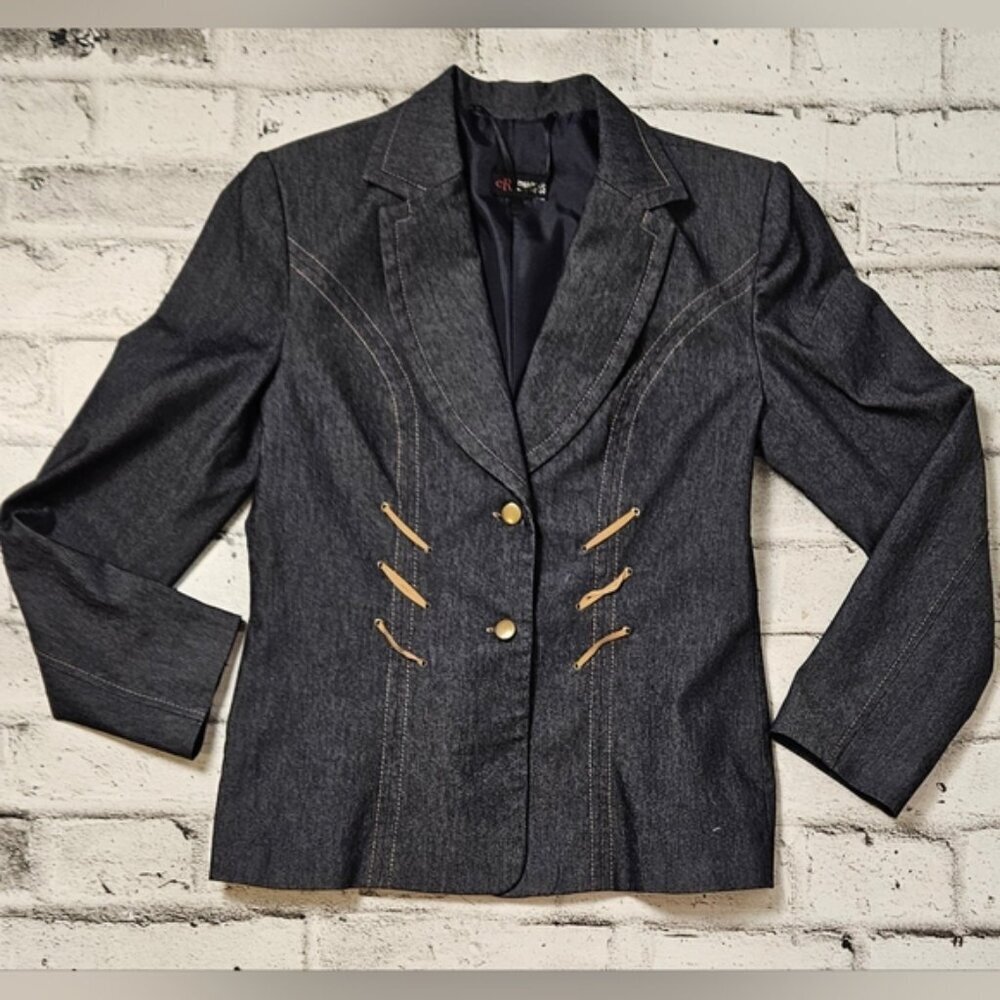 90's Vintage Edward'os Denim Blazer - Picture 9 of 12